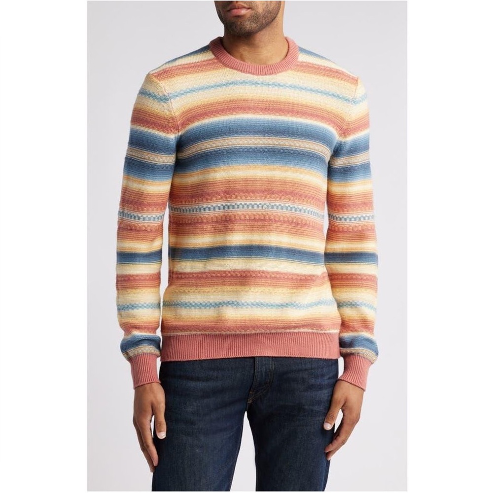 Faherty Men's Stripe Crewneck Sweater Sz S